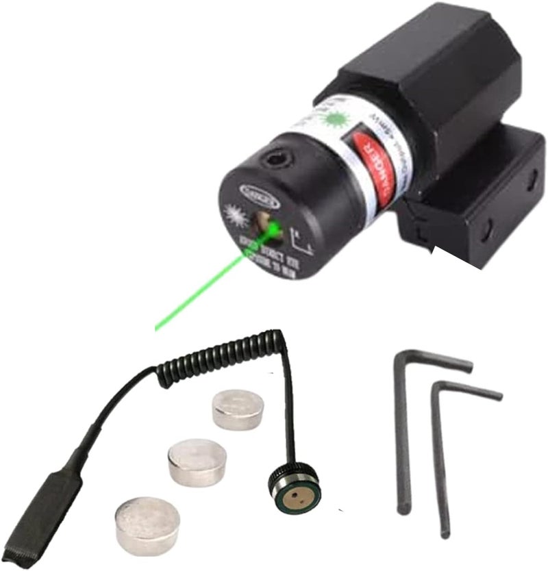 Gotical Pistol/Rifle RED Laser Sight with Integral Weaver Base and Picatinny Rail Mount & Pressure Switch (Green Laser) - Image 1